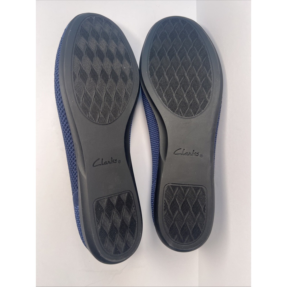 Clarks Cloudsteppers Womens 8.5M Navy Knit Ballet Flats Cushion Soft NWOT - Picture 14 of 16